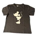 Black Laval T Shirt White Kissing Minnie Mouse Front Graphic Size M Outline NWOT Size M Photo 0