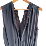 Madewell Embroidered Silk Folkway Jumpsuit in Black Sleeveless Crop Leg, Size 2 Photo 11