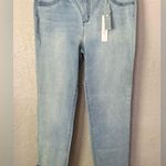 TRACTR Lt Blue Denim Cropped Cuffed Box Jeans Womens Mid Photo 0