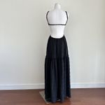 MABLE Maxi Dress Womens Small Black Cut Out Tiered Open Back Boho Strappy Brunch Photo 4