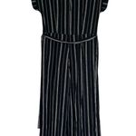 Monteau Black and White Short Sleeve Striped Maxi Classic Jumpsuit Size Large Photo 5