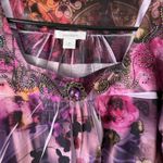 Dress Barn Blouse Y2k Medium Sheer Floral Embellished Shirt Top Fairy Whimsigoth Photo 4