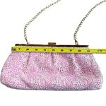 Lilly Pulitzer  Embroidered‎ Floral Shoulder Bag Clutch Pink White Purse Preppy Photo 11