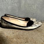 Jimmy Choo  Snakeskin Ballet Flats Shoes Slip On Round Toe Leather Cream 6.5 Photo 1