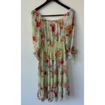Anthropologie Fig and Flower Women's Boho Floral Print Tiered Maxi Dress Sz S Green Photo 1
