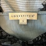 Blue and Black lace vneck tank top Photo 2