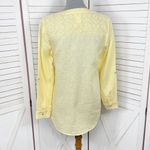 Chico's Chico’s Linen Lace Shoulder Button Up Tunic Shirt Butter Yellow Small Photo 3