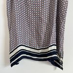 Vince  Silk Border Camisole Size Large Top Geometric Print Blue Blouse Photo 4