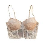 Y2K Charlotte Russe Lace Corset Bustier Light Blush Pink Size Small Photo 0