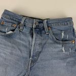 Levi's Classic 501 Blue Frayed Jean Shorts Photo 1