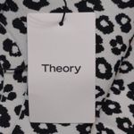Theory Womens Glossed Leopard T Shirt Dress Black White Double Knit Crew S New Photo 8