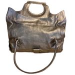 Salvatore Ferragamo METALLIC SILVER/BRONZE LEATHER FOLD OVER SHOULDER BAG Photo 7