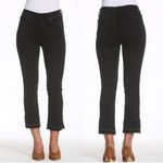Driftwood Amelia High Rise Straight Crop Black Studded Raw Hem Jeans Photo 1