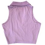 Madewell Polo Crop Tank Top Vibrant Lilac Purple Ribbed Cropped Size Small NEW Photo 4