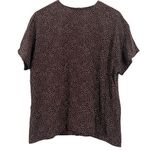 Vintage Paradigm Blouse Womens M Brown 100% Silk Abstract Quiet Luxury 90s Retro Size 14 Photo 0