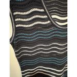 M Missoni Knit Mini Dress Wave Pattern Sleeveless Black Blue White Sz 46 (10) Photo 2