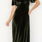 Baltic Born  Vivian Olive Green Velvet Maxi Dress Photo 0