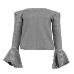 Boohoo 🆕 Off The Shoulder Gingham Top Photo 3