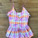 Urban Outfitters UO Ella Ruched Peplum V-Neck Cami Top Photo 4