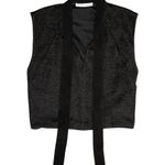 ZARA Slit Front Cap Sleeve Cropped Tie Neck Top Black Size Small 5410/234/800 Photo 14