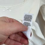 Garage White Ribbed Long Sleeve Scoop Neck Top Stretchy Size XS Photo 5