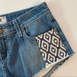 Paige Echo Park Mosaic Tile Micro Denim Shorts Size 24 Photo 4