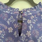 Luna Purple Floral High Neck Flowy Ruffle Dress L Photo 5