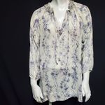 White & Purple Floral Top (XS) White Photo 1