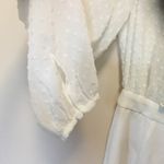 Lulus Lulu’s jumpsuit Clareese White Swiss dot ruffled long sleeve jumpsuit Medium NWT Photo 7