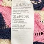 Laurie Felt Pointelle Knit Maxi Cardigan Duster Sweater Navy Pink Tan Size XXS Photo 13