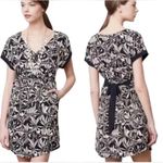Anthropologie Postmark Gathered Sonata Black/Tan Mini Dress Size M Photo 1
