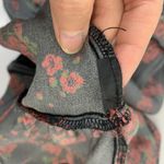 ZARA  Size M Dress Black Floral Print Babydoll Flowy 3/4 Sleeve Crew Neck 5891 Photo 5