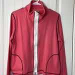 Sag Harbor EUC Vintage women’s pink full zip front collar pocket sweatshirt LP Photo 0