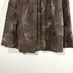 Talbots Vintage Petites Silk Taupe Brown Silver Flower Line-work Embroidered Ski Photo 3