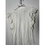 Gap Ruffle Sleeveless Split Neck Loose Fit Off White Blouse Top Women's XL NEW Photo 8