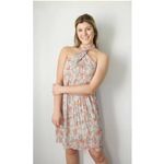 RD Style NWT  Hannie Cross Over Halter Dress - Neutral Green Floral Size Small‎ Photo 1