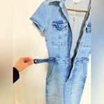 Good American  Light Blue Denim Overalls 0 Photo 4