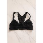French affair  Black Crochet Bralette SZ M Lace Racerback Photo 2