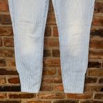 J.Crew  Blue & White Pin Stripe Toothpick Zip Ankle Skinny Jeans Women's Size 29 Photo 3