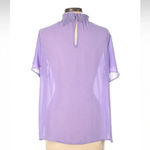 Torrid Lavender Lilac Sheer Chiffon Mock Neck Flutter Sleeve Top Blouse Size L 0 Photo 1