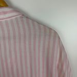 MELLODAY  Stripe Button Front Shirt Size 3X Pink Tie Sleeve Coastal Chic Preppy Photo 2