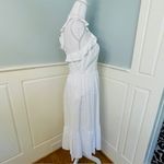 CeCe  White Eyelet Shirred Ruffled Tiered Midi Dress NWT 2 Photo 3