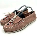 Minnetonka Pink/ Blush Beaded Tassel Moccasins Women's 9 US Photo 0