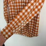 J.Crew Gingham Preppy Plaid Button Down Top Sz 0 Spring Orange White Cotton Photo 11