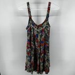 Wild Fable Floral Mini Tank Dress Crochet Button Front Ruffle Boho Multicolor XS Photo 5