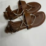 Maurice's  Brown Sandals with Beaded Straps Photo 1