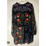 Farm Rio  Black Mixed Arabesque Scarves Long Sleeve Mini Dress Size XS NWT Chic Photo 11