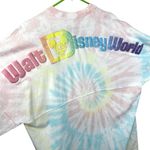Disney Walt  World Shirt Pastel Tie Dye Rainbow Glitter Spirit Jersey Womens M Photo 2