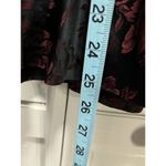 Ann Taylor  Black/Red Floral Satin Skirt‎ Ruffle Size 12 Side Zip Lined Photo 1