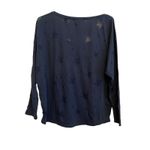 Scotch & Soda Maison Scotch Long Sleeve Shirt Women Size Medium Blue‎ Star Sheer Jersey NWT Photo 1